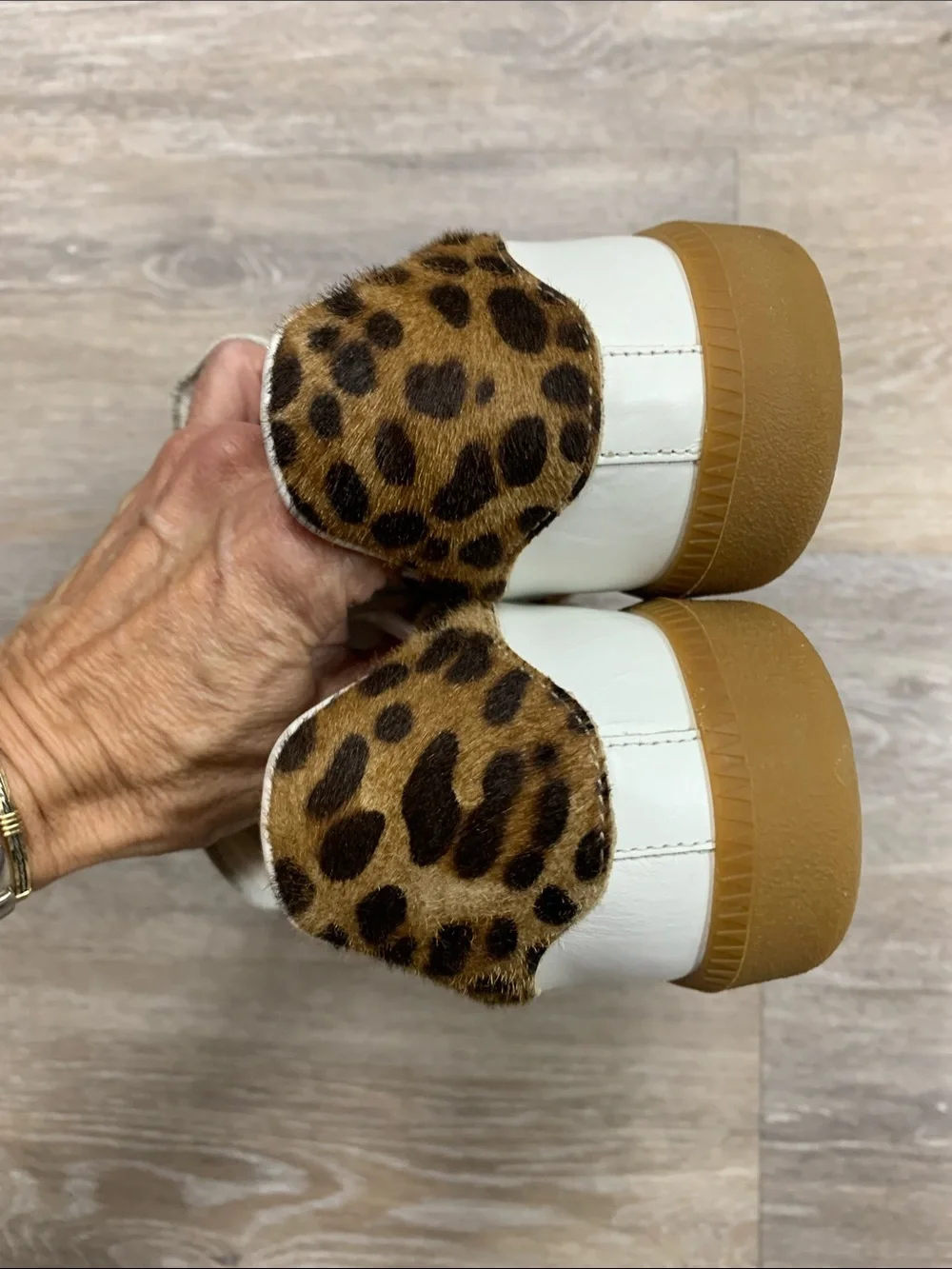 Isabel Marant Kids White Sneakers with Leopard Heel and Accents